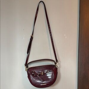 Michael Kors Red Crossbody Bag with Glossy Finish